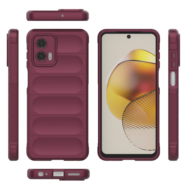 For Motorola Moto G73 5G Magic Shield TPU + Flannel Phone Case(Purple) - Motorola Cases by buy2fix | Online Shopping UK | buy2fix