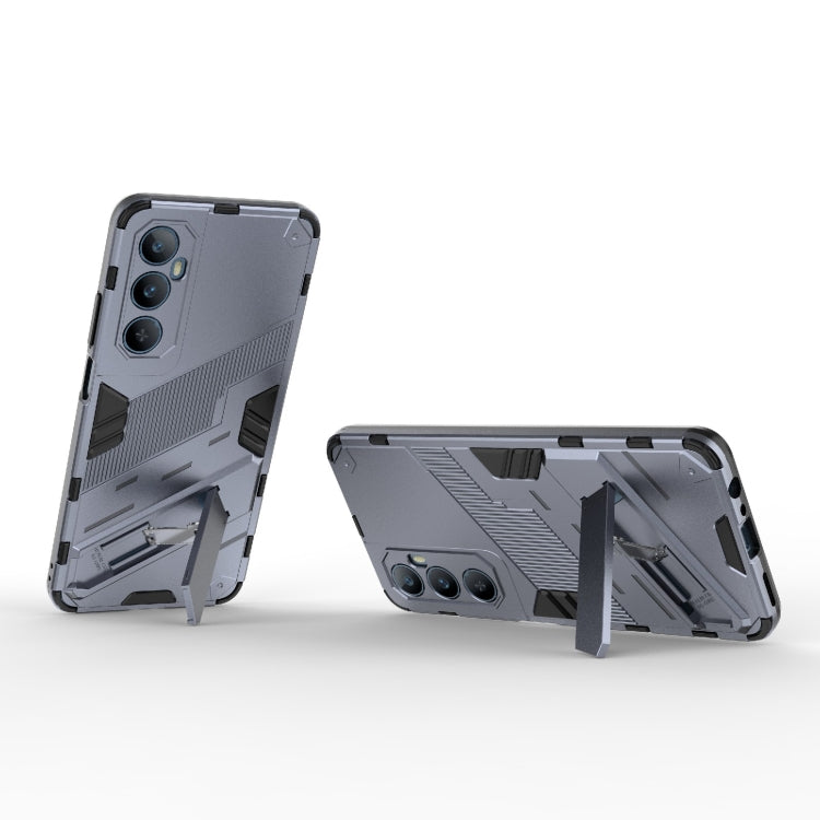 For Realme C65 4G Global Punk Armor 2 in 1 PC + TPU Phone Case with Holder(Grey) - Realme Cases by buy2fix | Online Shopping UK | buy2fix