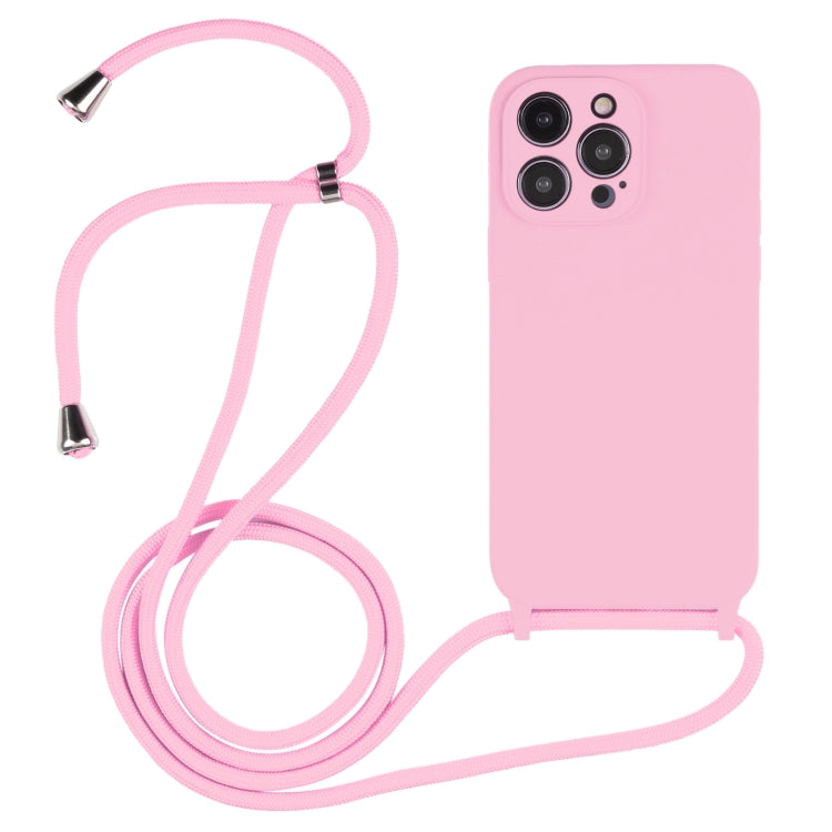 For iPhone 16 Pro Crossbody Lanyard Liquid Silicone Case(Pink) - iPhone 16 Pro Cases by buy2fix | Online Shopping UK | buy2fix