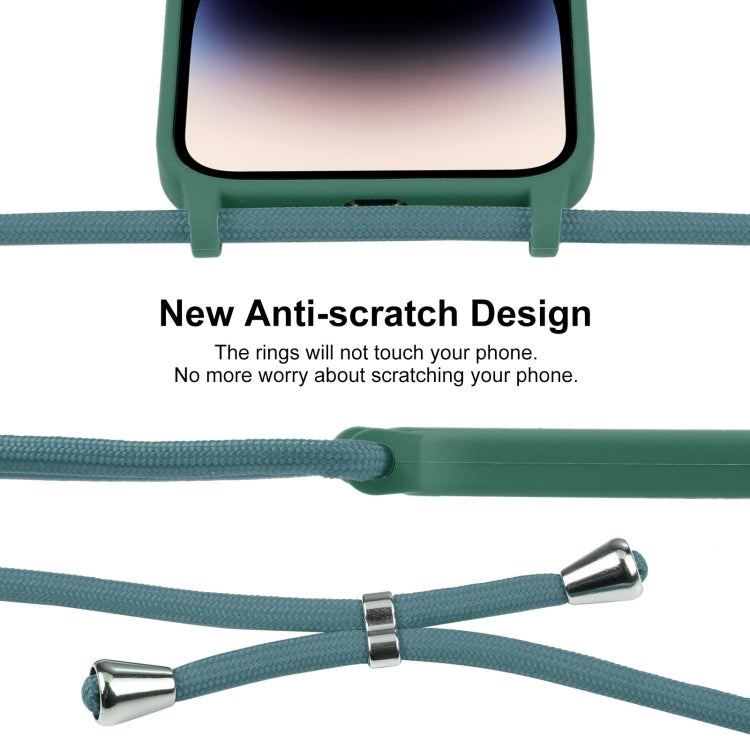 For iPhone 16 Pro Max Crossbody Lanyard Liquid Silicone Case(Emerald Green) - iPhone 16 Pro Max Cases by buy2fix | Online Shopping UK | buy2fix