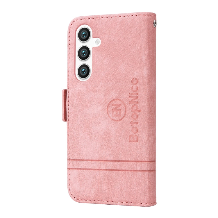 For Samsung Galaxy S24+ BETOPNICE Dual-side Buckle Leather Phone Case(Pink) - Galaxy Phone Cases by BETOPNICE | Online Shopping UK | buy2fix