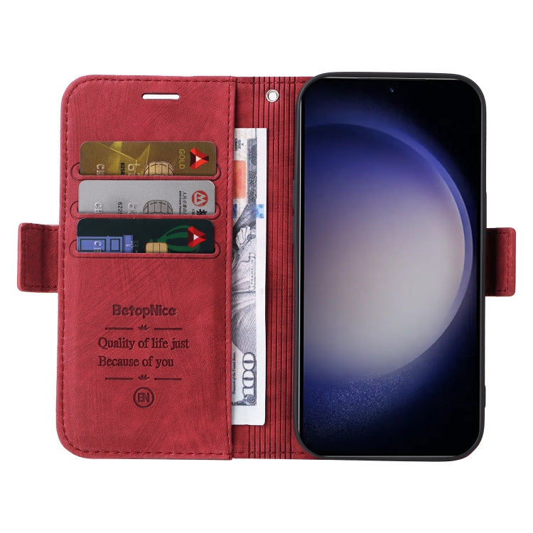 For Samsung Galaxy S24+ BETOPNICE Dual-side Buckle Leather Phone Case(Red) - Galaxy Phone Cases by BETOPNICE | Online Shopping UK | buy2fix