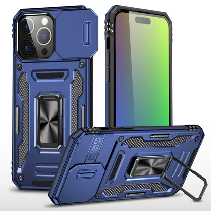 For iPhone 16 Pro Max Armor PC + TPU Camera Shield Phone Case(Navy Blue) - iPhone 16 Pro Max Cases by buy2fix | Online Shopping UK | buy2fix