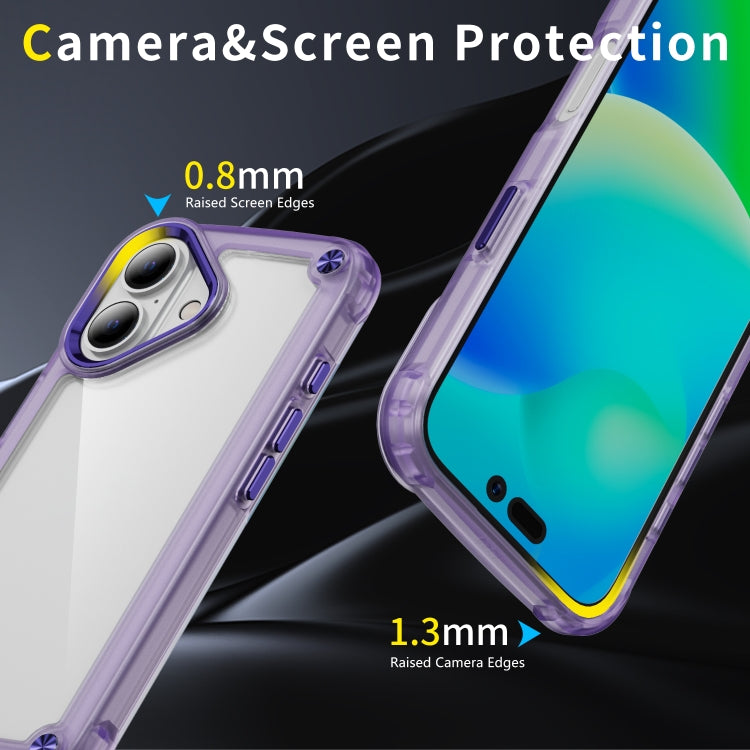 For iPhone 16 Skin Feel TPU + PC Phone Case(Transparent Purple) - iPhone 16 Cases by buy2fix | Online Shopping UK | buy2fix