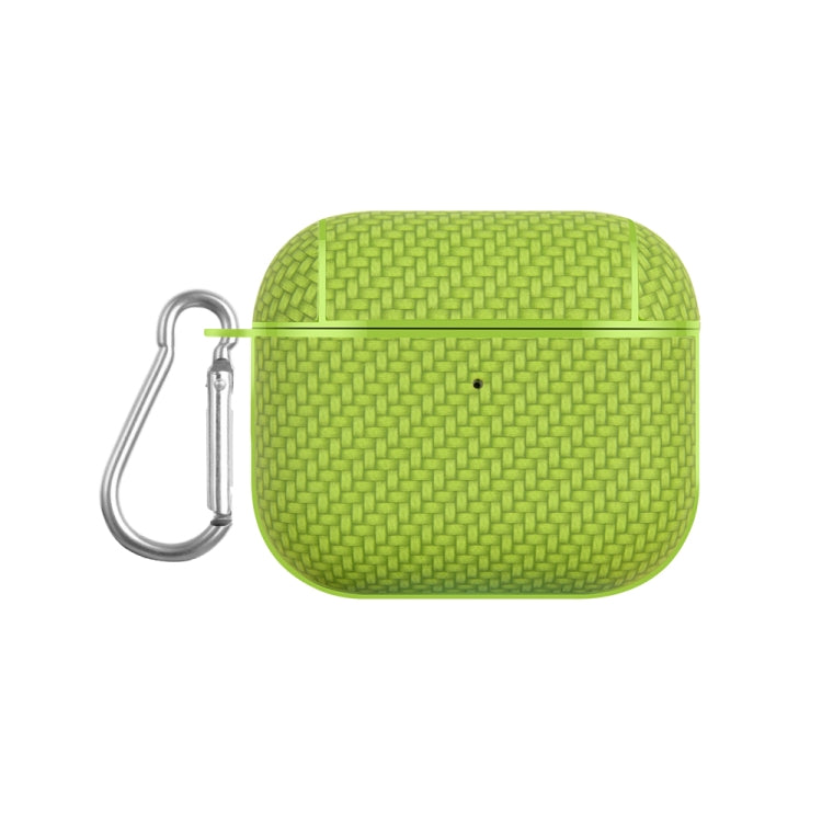 For AirPods 3 Woven Skin Texture PC TWS Earphone Protective Case(Green) - For AirPods 3 by buy2fix | Online Shopping UK | buy2fix