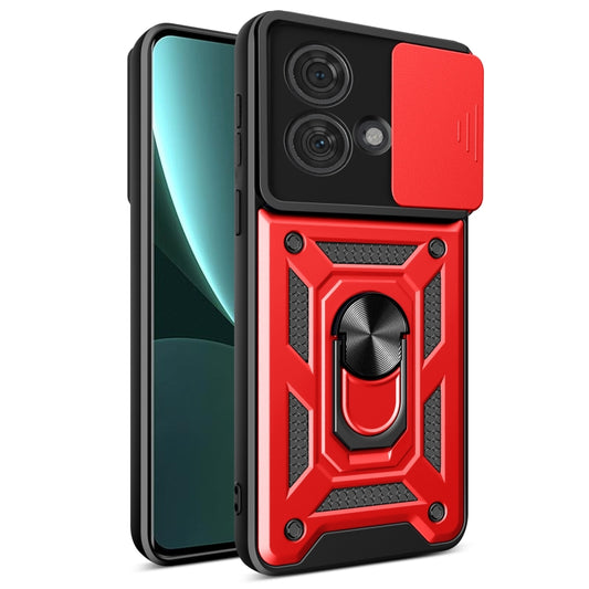 For Motorola Edge 40 Neo 5G Sliding Camera Cover Design TPU Hybrid PC Phone Case(Red) - Motorola Cases by buy2fix | Online Shopping UK | buy2fix