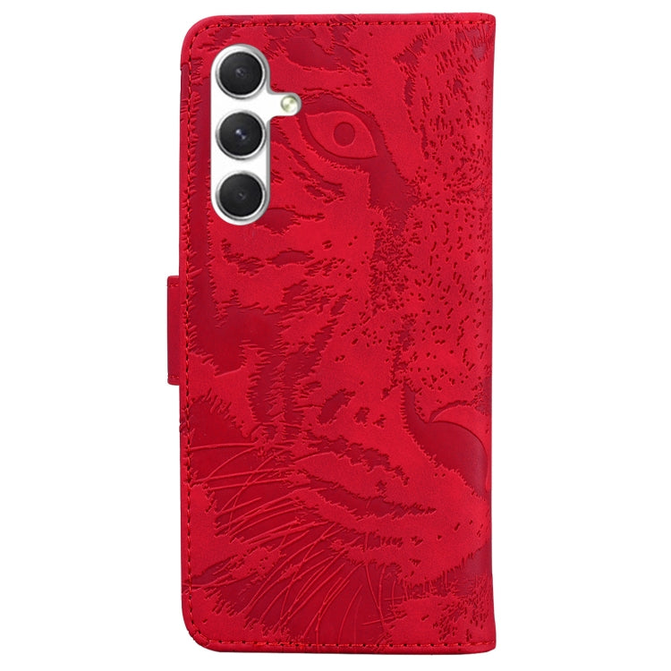 For Samsung Galaxy S24+ 5G Tiger Embossing Pattern Flip Leather Phone Case(Red) - Galaxy S24+ 5G Cases by buy2fix | Online Shopping UK | buy2fix