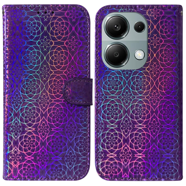 For Xiaomi Redmi Note 13 Pro 4G Colorful Magnetic Buckle Leather Phone Case(Purple) - Note 13 Pro Cases by buy2fix | Online Shopping UK | buy2fix