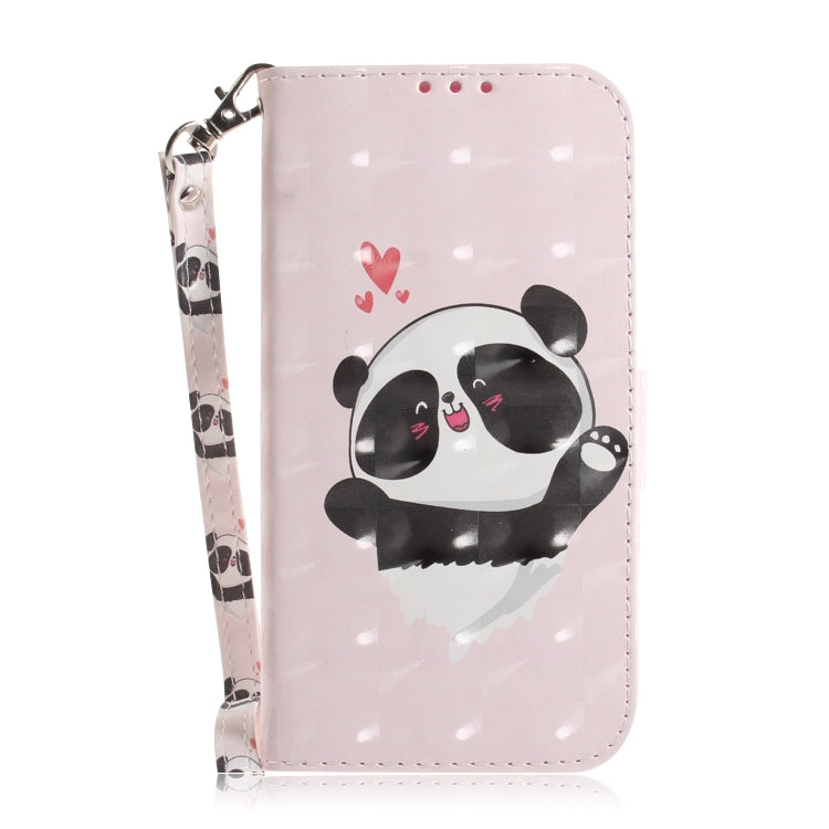 For iPhone 16 3D Colored Horizontal Flip Leather Phone Case(Heart Panda) - iPhone 16 Cases by buy2fix | Online Shopping UK | buy2fix