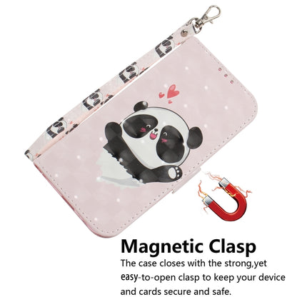 For iPhone 16 3D Colored Horizontal Flip Leather Phone Case(Heart Panda) - iPhone 16 Cases by buy2fix | Online Shopping UK | buy2fix