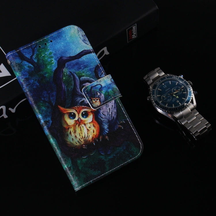 For iPhone 16 Pro Max Coloured Drawing Flip Leather Phone Case(Oil Painting Owl) - iPhone 16 Pro Max Cases by buy2fix | Online Shopping UK | buy2fix