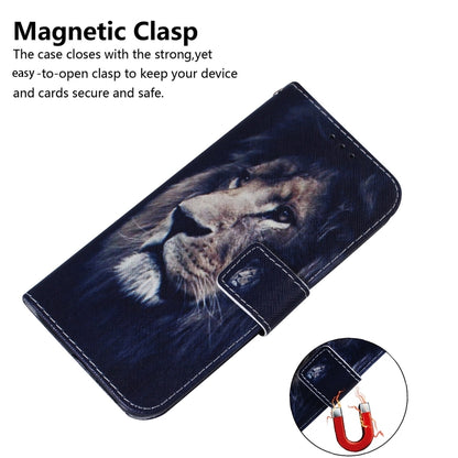 For iPhone 16 Pro Max Coloured Drawing Flip Leather Phone Case(Lion) - iPhone 16 Pro Max Cases by buy2fix | Online Shopping UK | buy2fix