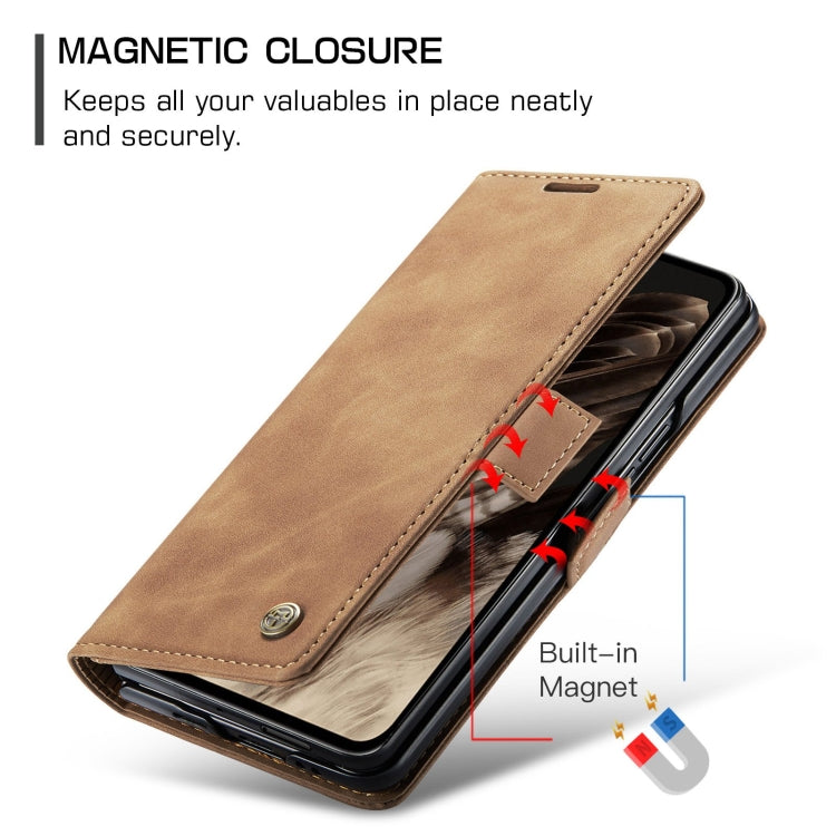 For Google Pixel Fold CaseMe 013 Multifunctional Horizontal Flip Leather Phone Case(Brown) - Google Cases by CaseMe | Online Shopping UK | buy2fix