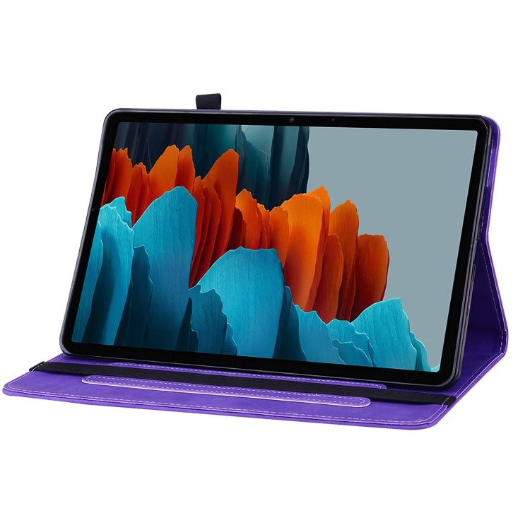 For Samsung Galaxy Tab S9 Skin Feel Solid Color Zipper Leather Tablet Case(Purple) - Galaxy Tab S9 Cases by buy2fix | Online Shopping UK | buy2fix