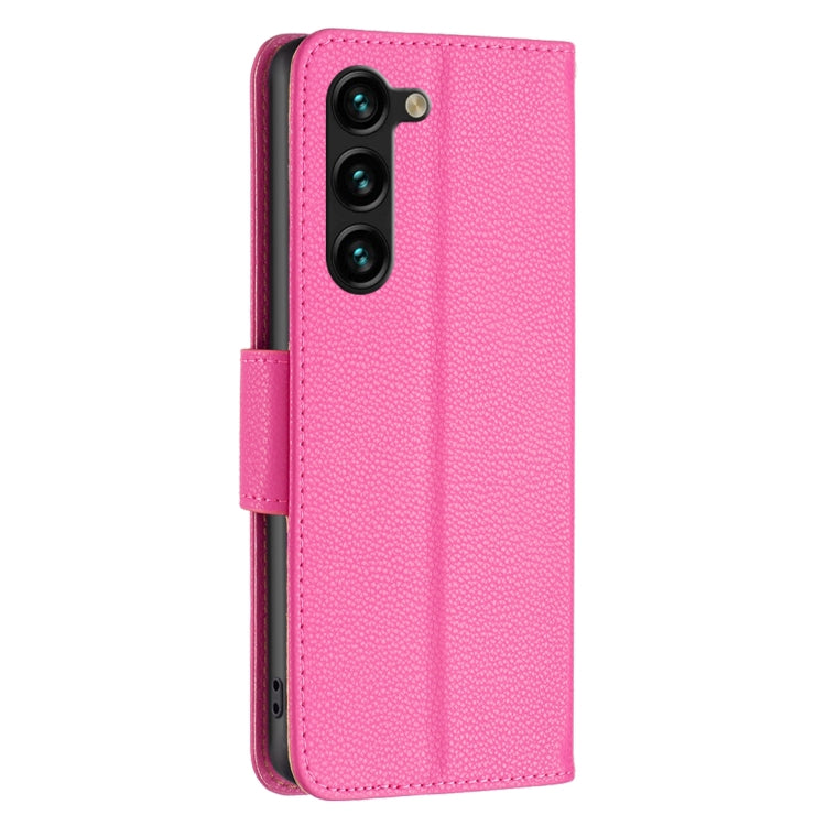 For Samsung Galaxy S24+ 5G Litchi Texture Pure Color Flip Leather Phone Case(Rose Red) - Galaxy S24+ 5G Cases by buy2fix | Online Shopping UK | buy2fix