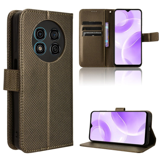 For Ulefone Note 15 Diamond Texture Leather Phone Case(Brown) - Ulefone Cases by buy2fix | Online Shopping UK | buy2fix