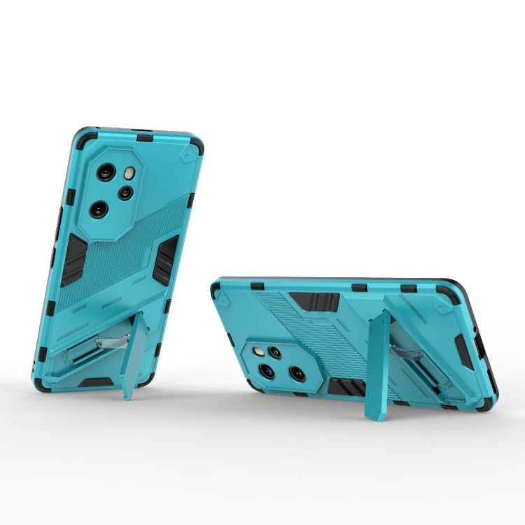 For Honor 100 Pro 5G Punk Armor 2 in 1 PC + TPU Phone Case with Holder(Blue) - Honor Cases by buy2fix | Online Shopping UK | buy2fix