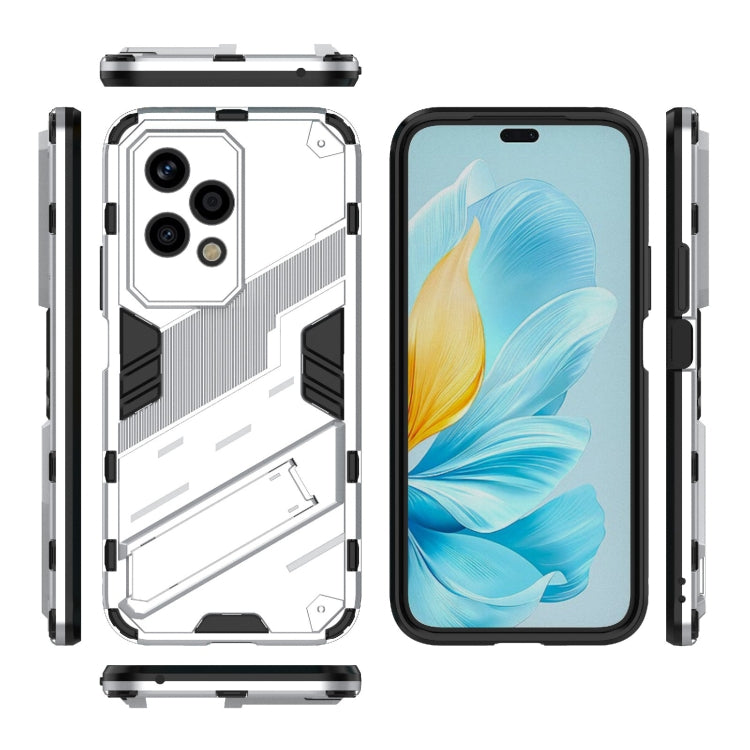 For Honor 200 Lite Global Punk Armor 2 in 1 PC + TPU Phone Case with Holder(White) - Honor Cases by buy2fix | Online Shopping UK | buy2fix