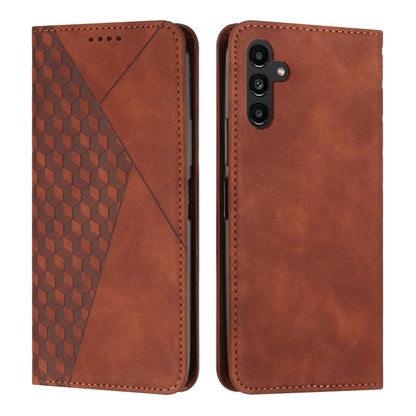 For Samsung Galaxy S24+ Diamond Splicing Skin Feel Magnetic Leather Phone Case(Brown) - Galaxy S24+ 5G Cases by buy2fix | Online Shopping UK | buy2fix