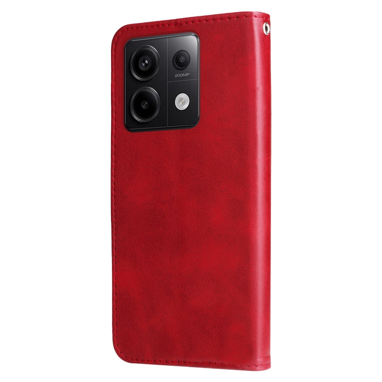 For Xiaomi Redmi Note13 Pro 5G Global Fashion Calf Texture Zipper Leather Phone Case(Red) - 13 Pro Cases by buy2fix | Online Shopping UK | buy2fix