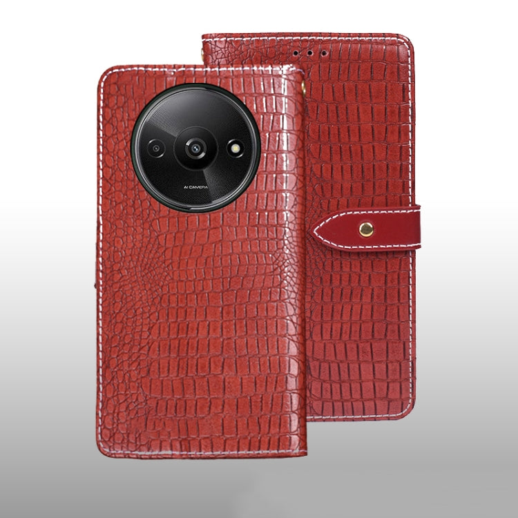 For Xiaomi Redmi A3 4G idewei Crocodile Texture Leather Phone Case(Red) - Xiaomi Cases by idewei | Online Shopping UK | buy2fix