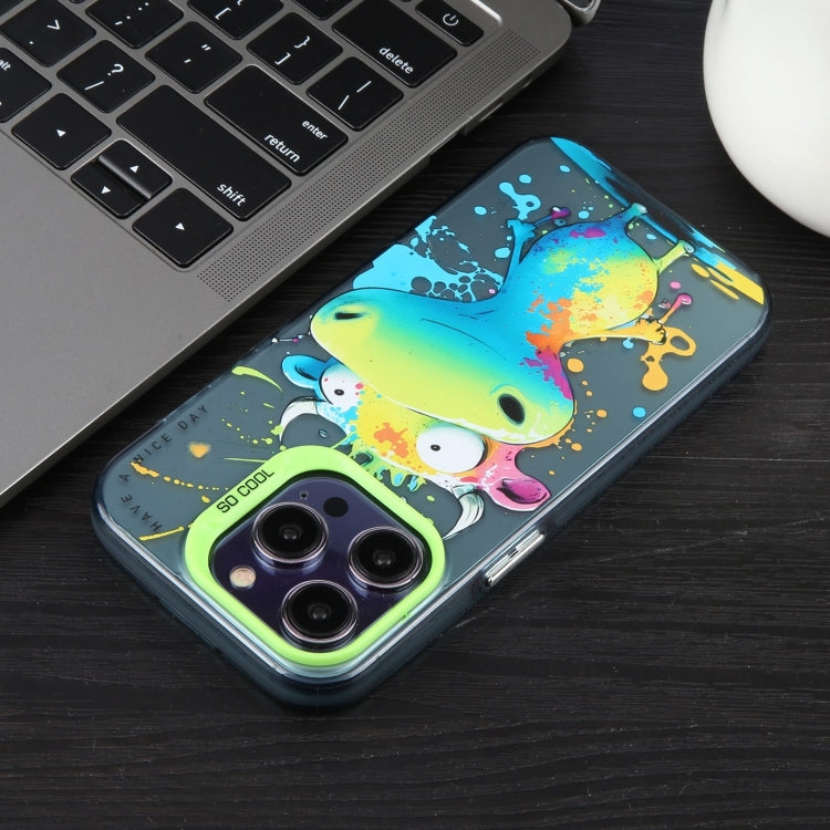 For iPhone 16 Pro Animal Pattern Oil Painting Series PC + TPU Phone Case(Clown) - iPhone 16 Pro Cases by buy2fix | Online Shopping UK | buy2fix