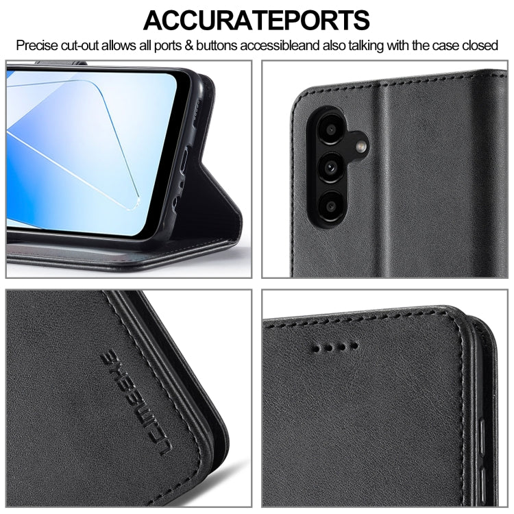 For Samsung Galaxy A55 5G LC.IMEEKE Calf Texture Leather Phone Case(Black) - Galaxy Phone Cases by LC.IMEEKE | Online Shopping UK | buy2fix