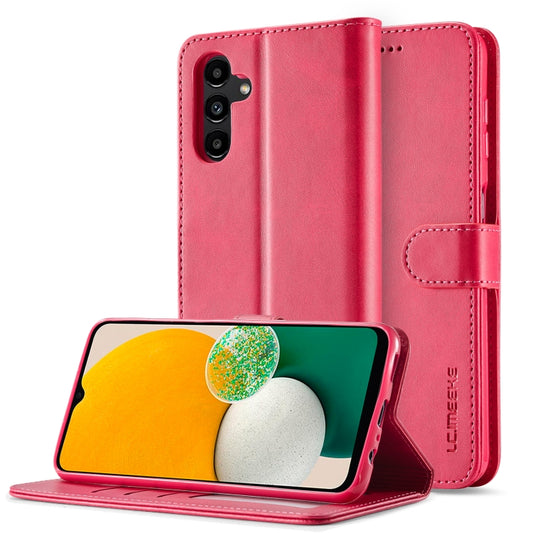For Samsung Galaxy A25 LC.IMEEKE Calf Texture Leather Phone Case(Red) - Galaxy Phone Cases by LC.IMEEKE | Online Shopping UK | buy2fix