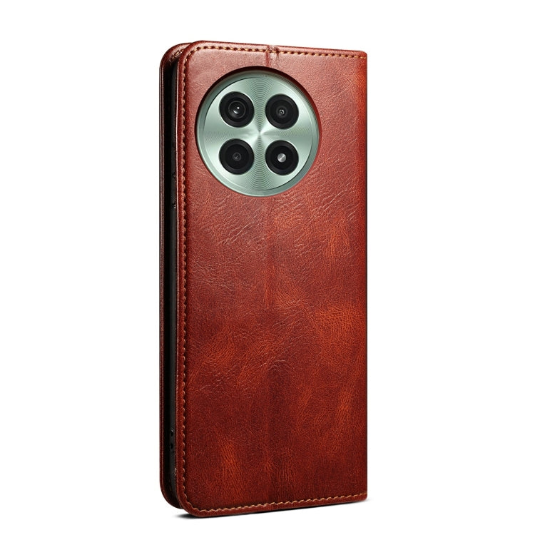 For OnePlus 13 Oil Wax Crazy Horse Texture Leather Phone Case(Brown) - OnePlus Cases by buy2fix | Online Shopping UK | buy2fix