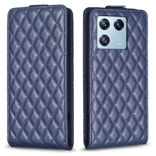 For Xiaomi 13 Pro Diamond Lattice Vertical Flip Leather Phone Case(Blue) - 13 Pro Cases by buy2fix | Online Shopping UK | buy2fix