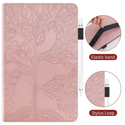 For Samsung Galaxy Tab S9+ Life Tree Series Horizontal Flip Leather Tablet Case(Rose Gold) - Galaxy Tab S9+ Cases by buy2fix | Online Shopping UK | buy2fix