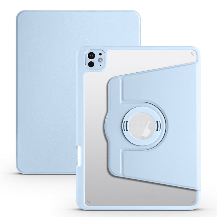 For iPad Pro 11 2024 Acrylic 360 Rotation Detachable Leather Tablet Case(Ice Blue) - iPad Pro 11 2024 Cases by buy2fix | Online Shopping UK | buy2fix