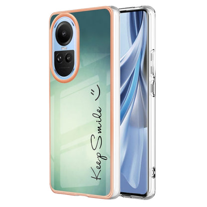 For OPPO Reno10 5G Global Electroplating Marble Dual-side IMD Phone Case(Smile) - OPPO Cases by buy2fix | Online Shopping UK | buy2fix