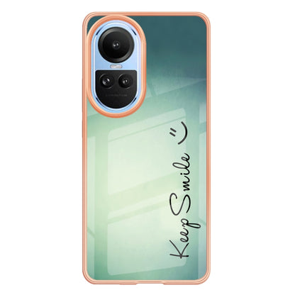 For OPPO Reno10 5G Global Electroplating Marble Dual-side IMD Phone Case(Smile) - OPPO Cases by buy2fix | Online Shopping UK | buy2fix
