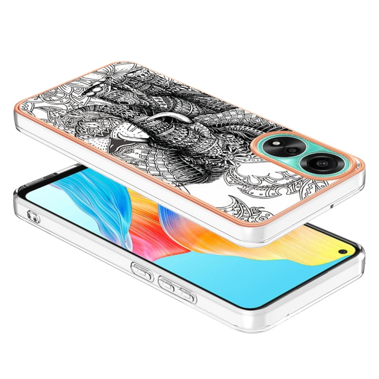 For OPPO A78 4G Electroplating Marble Dual-side IMD Phone Case(Totem Elephant) - OPPO Cases by buy2fix | Online Shopping UK | buy2fix