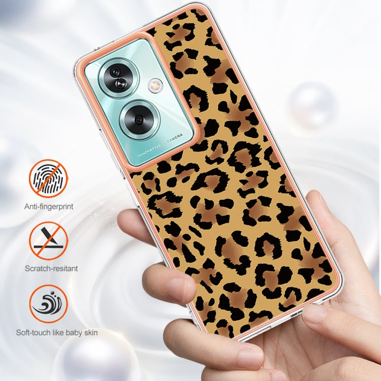 For OPPO A79 5G Global Electroplating Marble Dual-side IMD Phone Case(Leopard Print) - OPPO Cases by buy2fix | Online Shopping UK | buy2fix