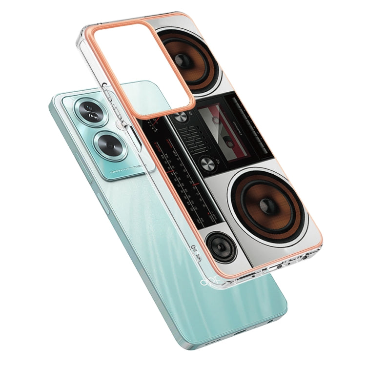 For OPPO A79 5G Global Electroplating Marble Dual-side IMD Phone Case(Retro Radio) - OPPO Cases by buy2fix | Online Shopping UK | buy2fix