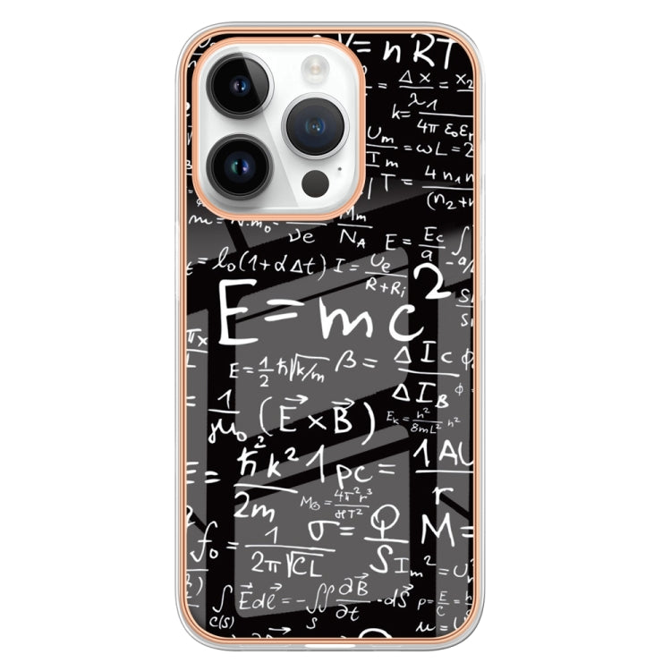 For iPhone 16 Pro Max Electroplating Marble Dual-side IMD Phone Case(Equation) - iPhone 16 Pro Max Cases by buy2fix | Online Shopping UK | buy2fix