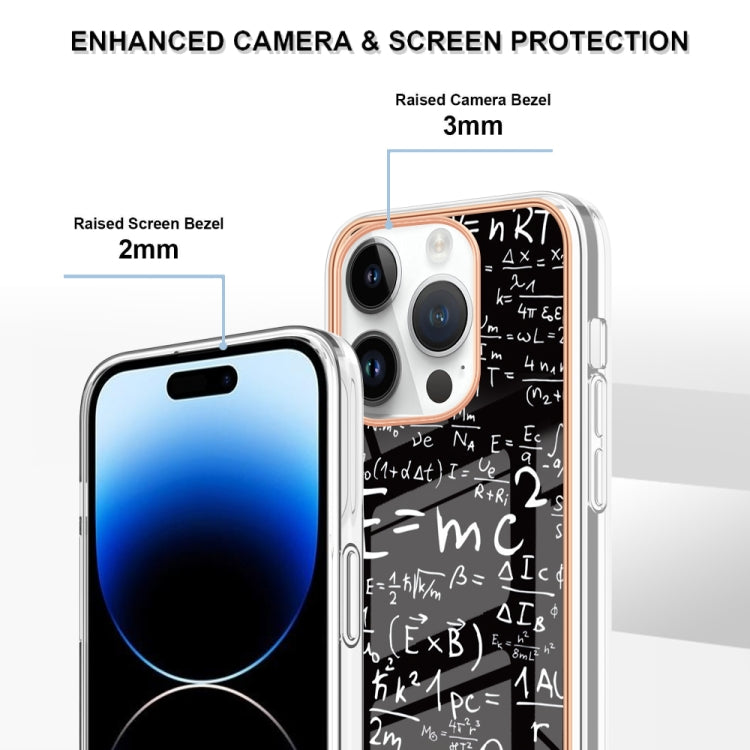 For iPhone 16 Pro Max Electroplating Marble Dual-side IMD Phone Case(Equation) - iPhone 16 Pro Max Cases by buy2fix | Online Shopping UK | buy2fix