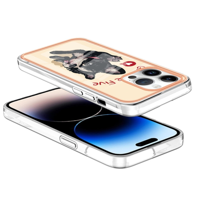 For iPhone 16 Pro Max Electroplating Marble Dual-side IMD Phone Case(Lucky Dog) - iPhone 16 Pro Max Cases by buy2fix | Online Shopping UK | buy2fix