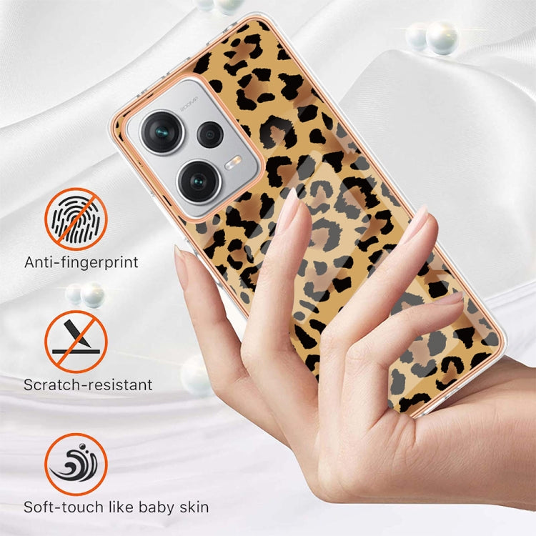 For Xiaomi Redmi Note 12 Pro+ Global Electroplating Marble Dual-side IMD Phone Case(Leopard Print) - Xiaomi Cases by buy2fix | Online Shopping UK | buy2fix