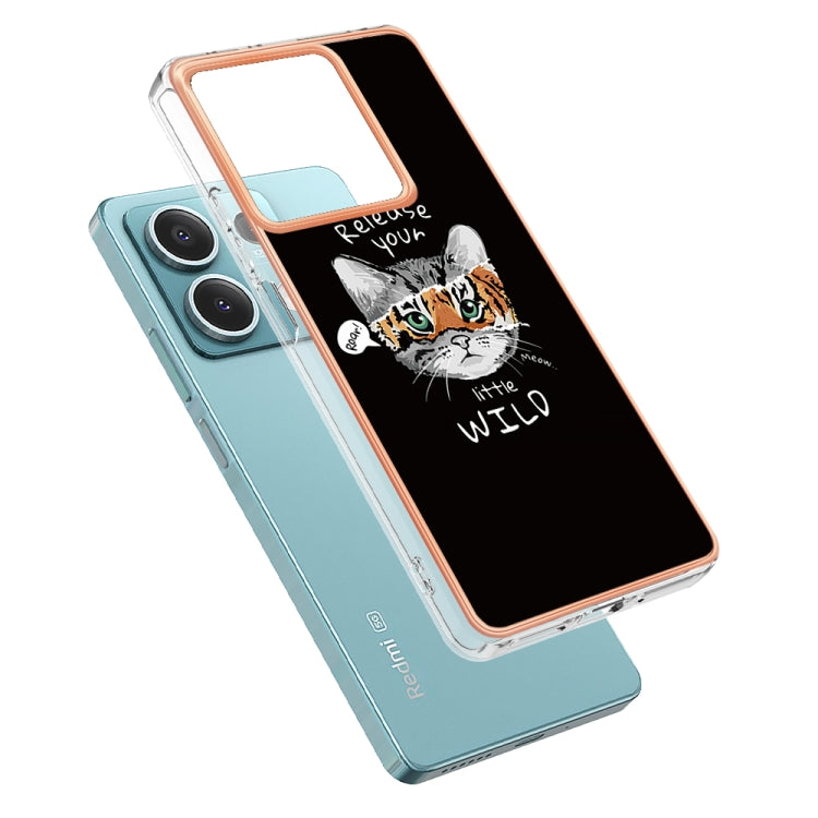 For Xiaomi Redmi Note 13 5G Electroplating Marble Dual-side IMD Phone Case(Natural Growth) - Note 13 Cases by buy2fix | Online Shopping UK | buy2fix