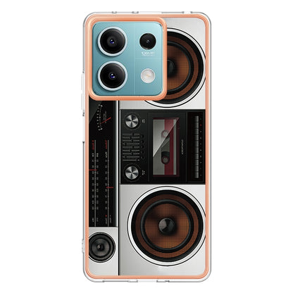 For Xiaomi Redmi Note 13 5G Electroplating Marble Dual-side IMD Phone Case(Retro Radio) - Note 13 Cases by buy2fix | Online Shopping UK | buy2fix