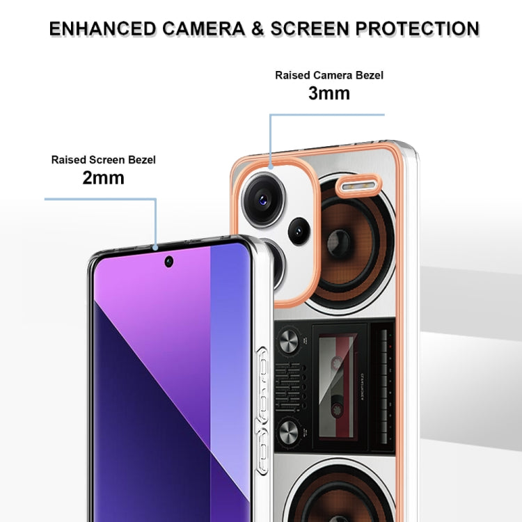 For Xiaomi Redmi Note 13 Pro+ 5G Electroplating Marble Dual-side IMD Phone Case(Retro Radio) - Note 13 Pro+ Cases by buy2fix | Online Shopping UK | buy2fix