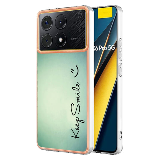 For Xiaomi Poco X6 Pro / Redmi K70E Electroplating Marble Dual-side IMD Phone Case(Smile) - K70E Cases by buy2fix | Online Shopping UK | buy2fix