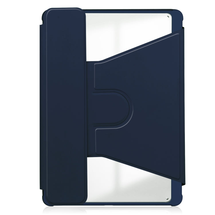 For Samsung Galaxy Tab S9 360 Rotation Transparent Smart Leather Case with Keyboard(Dark Blue) - Galaxy Tab S9 Cases by buy2fix | Online Shopping UK | buy2fix