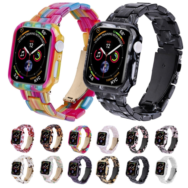 For Apple Watch Ultra 2 / Ultra 49mm Printed Resin PC Watch Band Case Kit(Pink Flower) - Watch Cases by buy2fix | Online Shopping UK | buy2fix