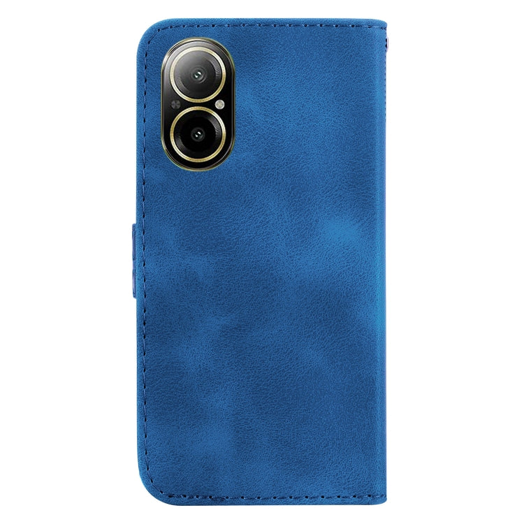 For Realme C67 4G Global 7-shaped Embossed Leather Phone Case(Blue) - C67 Cases by buy2fix | Online Shopping UK | buy2fix