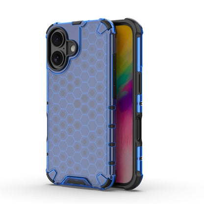 For iPhone 16 Plus Honeycomb Shockproof Phone Case(Blue) - iPhone 16 Plus Cases by buy2fix | Online Shopping UK | buy2fix