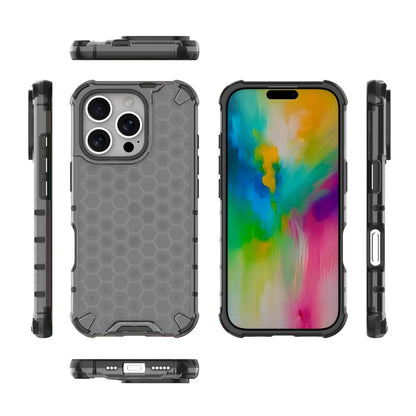 For iPhone 16 Pro Honeycomb Shockproof Phone Case(Black) - iPhone 16 Pro Cases by buy2fix | Online Shopping UK | buy2fix